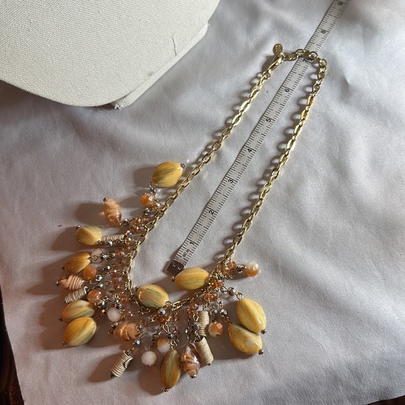 Drippy glass bead and marbleized bead necklace - Picture 4 of 7